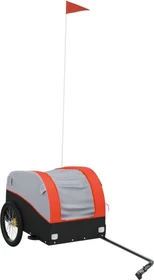 vidaXL Transport 123x52cm Fahrradanhänger schwarz/orange