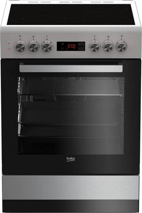 Beko FSM67320GXS Elektroherd mit Glaskeramik-Kochfeld