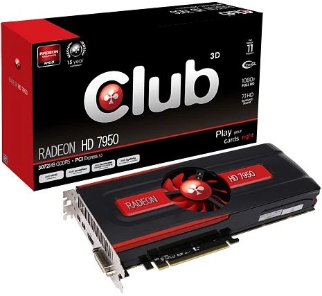 Club 3D Radeon HD 7950, 3GB GDDR5, DVI, HDMI, 2x mDP