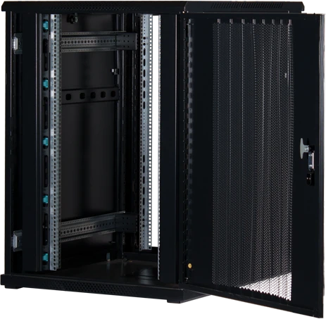 Rockstable 19" Serverschrank 22HE, Gitternetztür, IP2X, schwarz, 1000mm tief