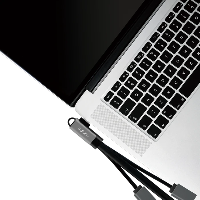 LogiLink Kabelpeitsche USB-Hub, 1x USB-A 3.0, 2x USB-A 2.0, 90° gewinkelt USB-C 3.0 [Stecker]