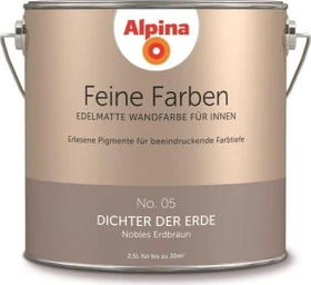 Alpina Farben Feine Farben No. 05 Dichter der Erde innen nobles erdbraun edelmatt braun, 2.5l