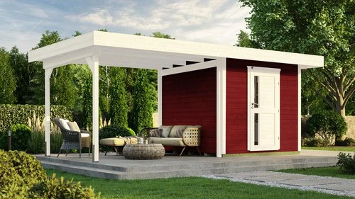 Weka 172 B 530x241cm Gerätehaus schwedenrot