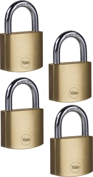 Yale Y110B/40 Messing, Vorhängeschloss, 4er-Pack (Y110B/40/122/4)