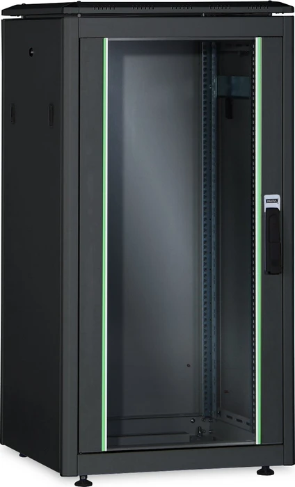 Digitus Professional Unique Serie Serverschrank 26HE, Sicherheitsglastür, IP2X, schwarz, 1000mm tief