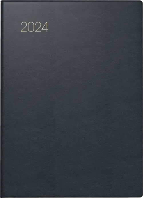 Brunnen Taschenkalender Modell 731 Wochenkalender 2024, 100x140mm, Kunstleder-Cover, schwarz, 88 Blatt