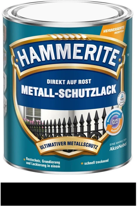 Hammerite Metallschutz-Lack außen matt schwarz, 250ml