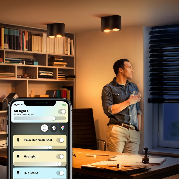 Philips Hue White Ambiance Pillar Spot 2-flammig schwarz
