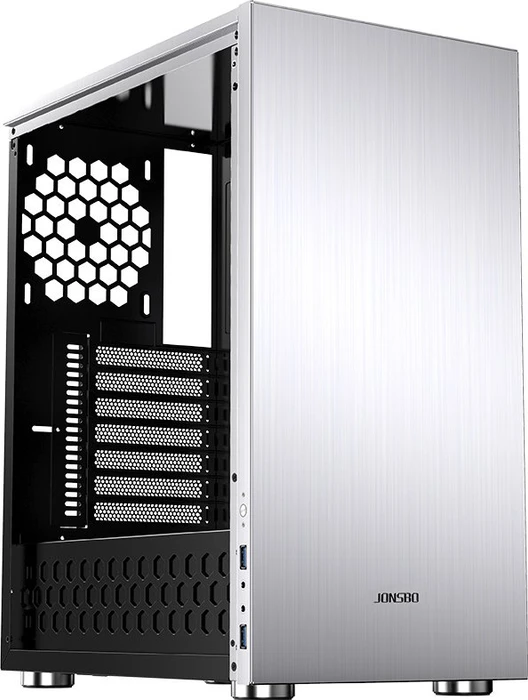 Jonsbo C5, silber, Glasfenster