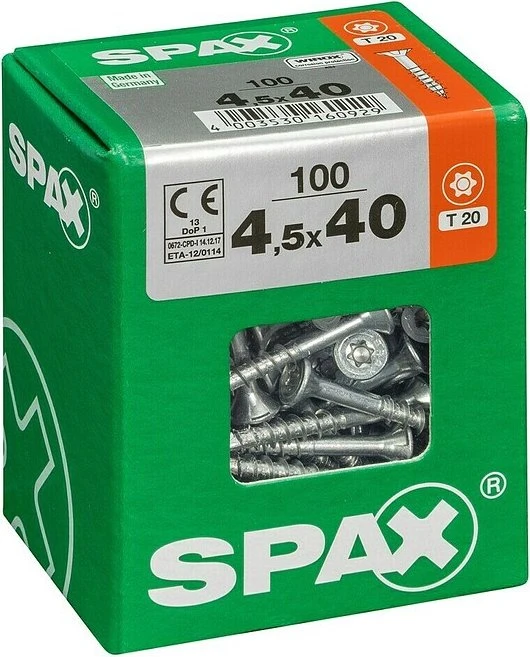 Spax WIROX A9J 4CUT T-STAR plus T20 Universalschraube, 4.5x40mm, 100 Stück