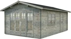 Palmako Irene 19m² Gartenhaus grau tauchgrundiert