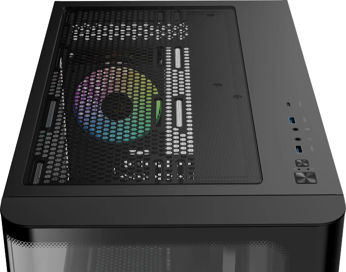 Ocypus Iota C70 Curve ARGB, schwarz, Glasfenster