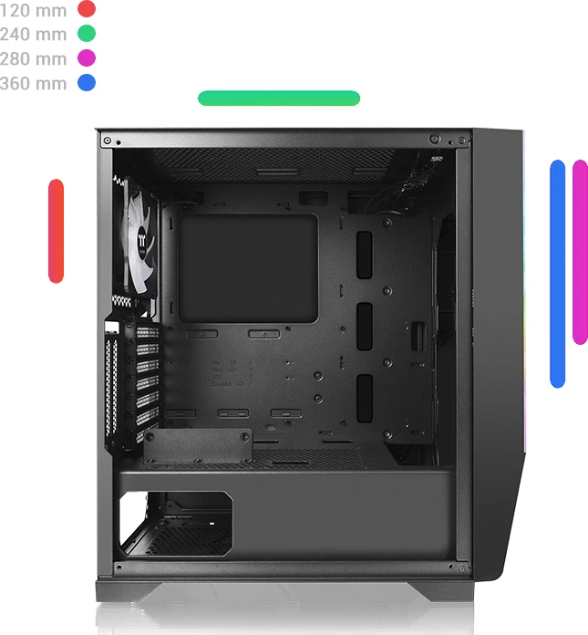 Thermaltake H550 TG ARGB, Glasfenster