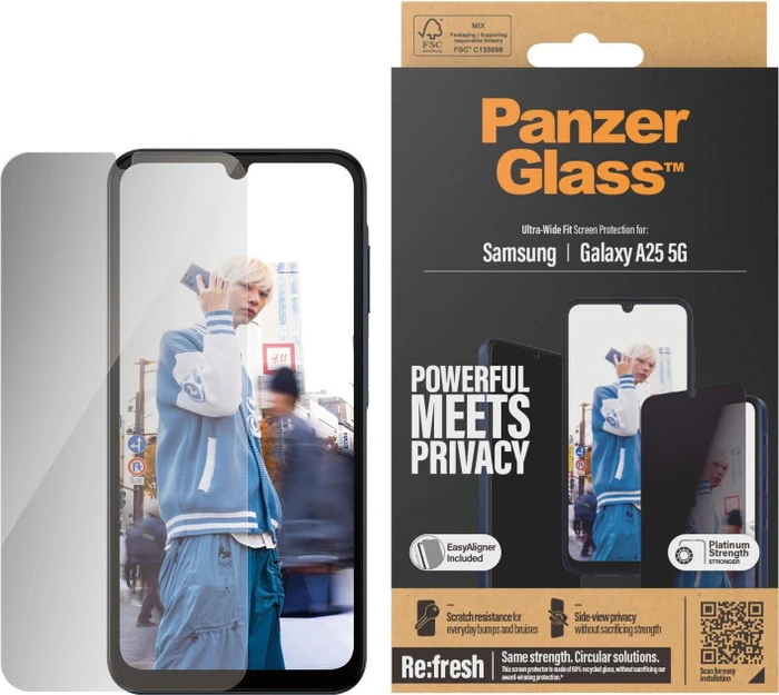 PanzerGlass Ultra-Wide Fit Privacy with EasyAligner für Samsung Galaxy A25 5G