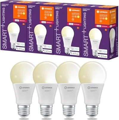 Osram Ledvance SMART+ ZB Classic White A60 60 9W/827 E27, 4 Stück