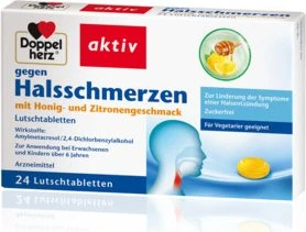 Doppelherz gegen Halsschmerzen mit Honig- und Zitronengeschmack Lutschtabletten, 24 Stück