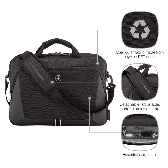 Wenger XE Brief 16" Laptop-Aktentasche, schwarz