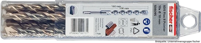 fischer Pointer SDS Plus II 6/100/160 XP10 Hammerbohrer, 6x100x160mm, 10 Stück