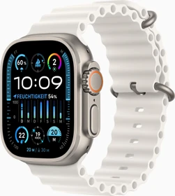 Apple Watch Ultra 2 mit Ocean Armband weiß