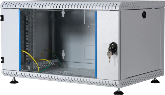 EFB Elektronik 19" Wandgehäuse 15HE, 1-teilig, fest, vormontiert, eigenbelüftet, Sicherheitsglastür, IP20, RAL 7035, 600mm tief