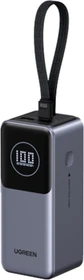 Ugreen Powerbank PB723 20000mAh 130W mit ausziehbarem USB-C-Kabel silber/schwarz
