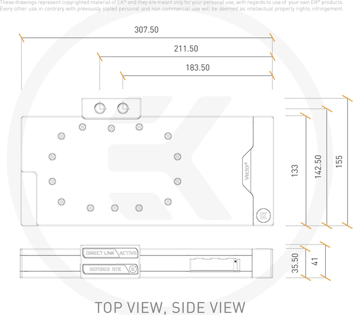 EK Water Blocks Quantum Line EK-Quantum Vector² Strix RTX 3080/90 ABP Set D-RGB, Nickel, Acetal