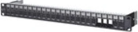 Metz Connect Patchpanel für Keystone Module 19", geschirmt, 24-Port, 1HE, 19", 1HE, schwarz