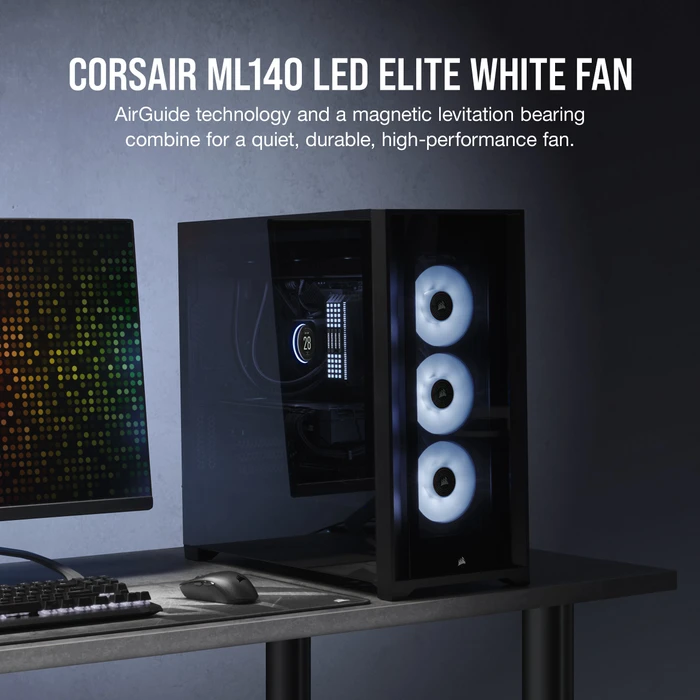 Corsair ML Series ML140 LED Elite White, schwarz, 140mm