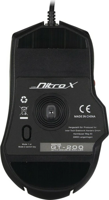 Inter-Tech Nitrox GT-200 RGB Gaming Maus schwarz, USB