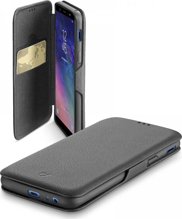 Cellularline Book Clutch für Samsung Galaxy A6+ (2018) schwarz