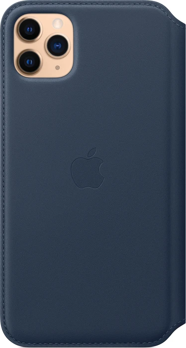Apple Leder Folio Case für iPhone 11 Pro Max tiefseeblau
