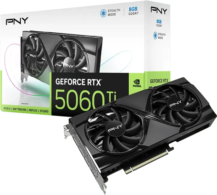 PNY GeForce RTX 5060 Ti Dual Fan, 8GB GDDR7, HDMI, 3x DP