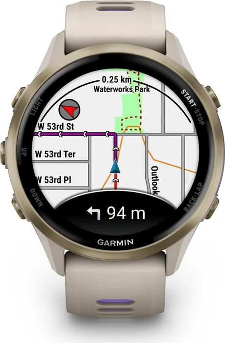 Garmin Forerunner 970 soft gold titanium/french grey/translucent indigo