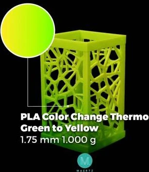 Maertz PLA Color Change Thermo, grün zu gelb, Spule, 1.75mm, 1.00kg