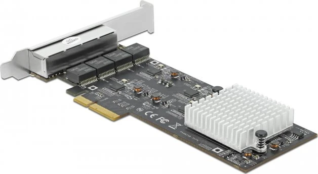 DeLOCK 2.5G LAN-Adapter, 4x RJ-45, PCIe 2.1 x4