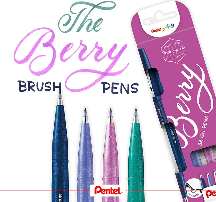 Pentel Brush Sign Pen SES15C sortiert, 4er-Set