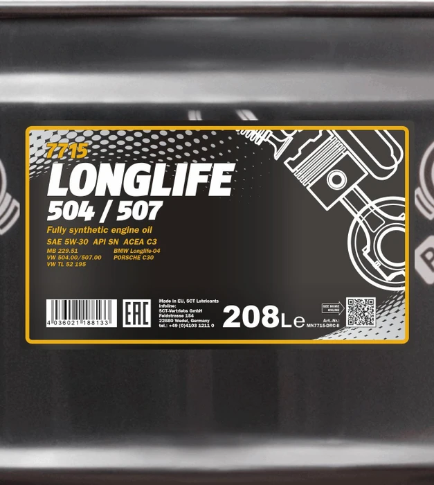 Mannol 7715 Longlife 504/507 208l