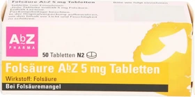 AbZ Folsäure 5mg Tabletten, 50 Stück