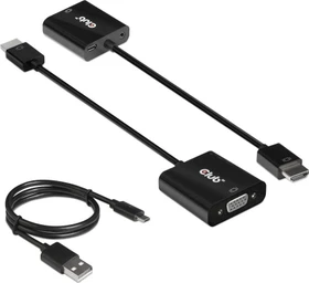 Club 3D aktiver Adapter HDMI 1.4 [Stecker] auf VGA [Buchse], 16cm (CAC-1302)