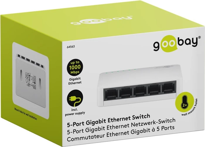 Wentronic goobay Desktop Gigabit Switch, 5x RJ-45