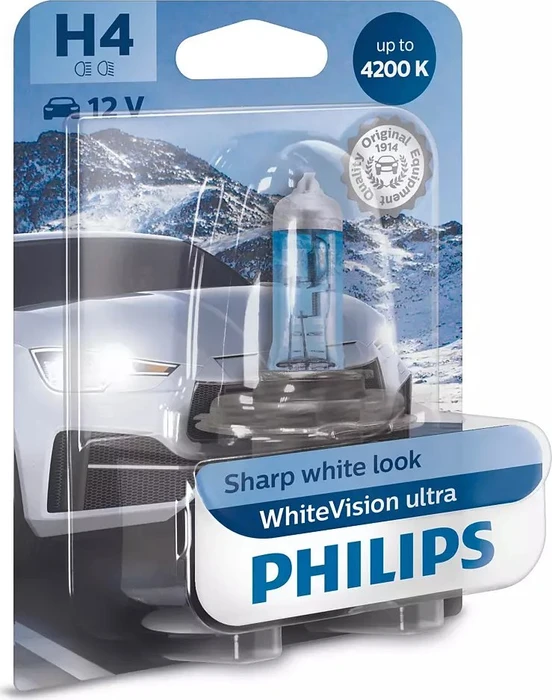 Philips WhiteVision ultra H4 60/55W, 1er-Pack
