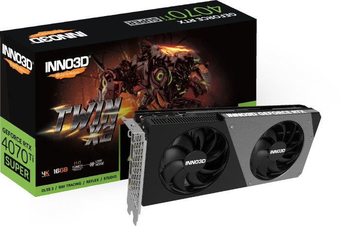 INNO3D GeForce RTX 4070 Ti SUPER Twin X2, 16GB GDDR6X, HDMI, 3x DP