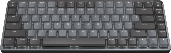Logitech MX Mechanical Mini, Graphite, LEDs weiß, Logi Bolt, Kailh Choc V2 LOW PROFILE BLUE, USB/Bluetooth, US
