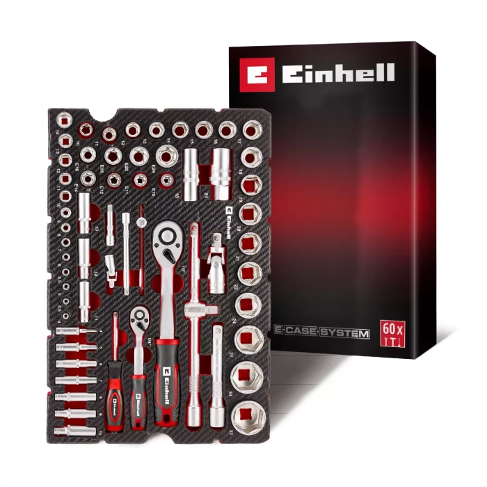 Einhell E-Case Inlay Steckschlüsselsatz, 60-tlg.