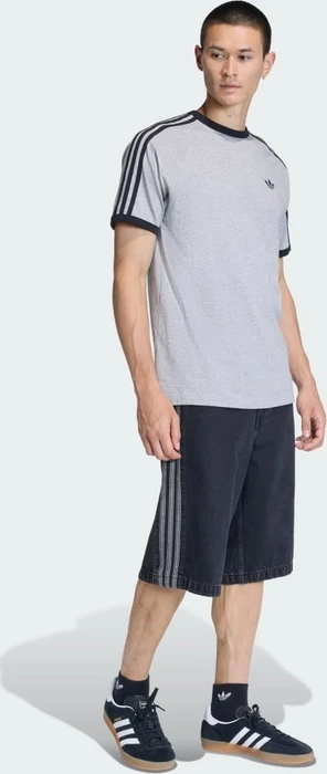adidas 3-Streifen T-Shirt kurzarm medium grey heather (Herren)