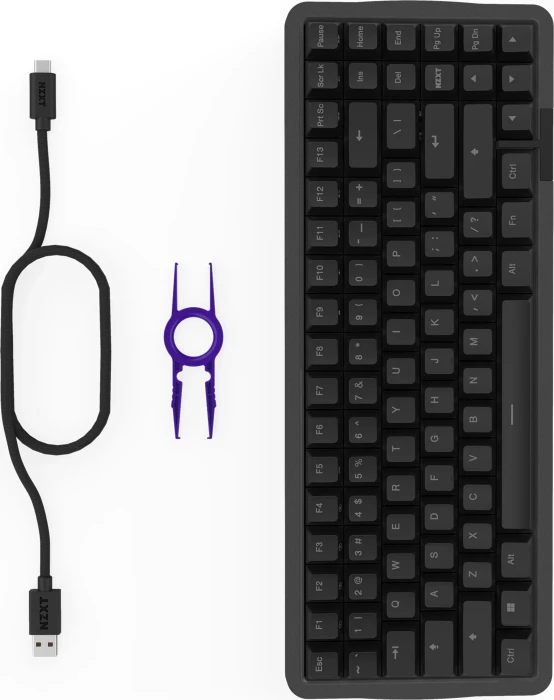 NZXT Function Elite MiniTKL, matt schwarz, LEDs RGB, hot-swap, NZXT Magnetic, USB, UK