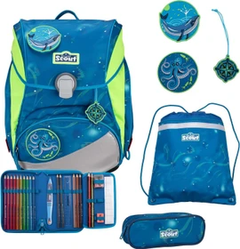 Scout Alpha DIN Deep Sea Schultaschen-Set, 4-tlg.
