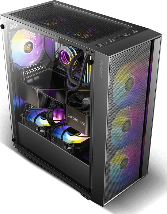 Antec AX65 ARGB, schwarz, Glasfenster