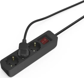Hama Steckdosenleiste mit Schalter, 3-fach, 1.4m, schwarz