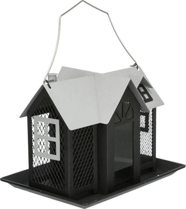 Trixie Vogelfutterhaus Villa mit 3 Kammern, schwarz/weiß